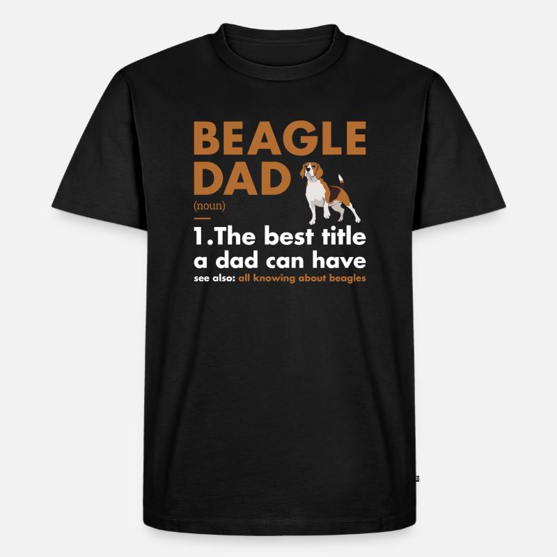 Beagle Dad Definition - Männer Premium Bio T-Shirt - Schwarz