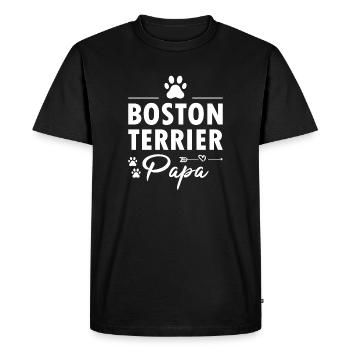 Boston Terrier Dad - Men's Premium Organic T-Shirt - black - Front - Nico (187cm)