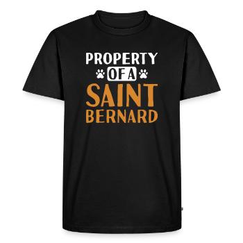 Property Of A Saint Bernard - Men's Premium Organic T-Shirt - black - Front - Nico (187cm)