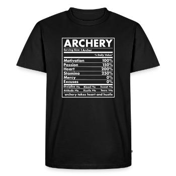 Sport Nutrition Tir à l’arc - T-shirt Premium bio Homme - noir - Devant - Nico (187cm)