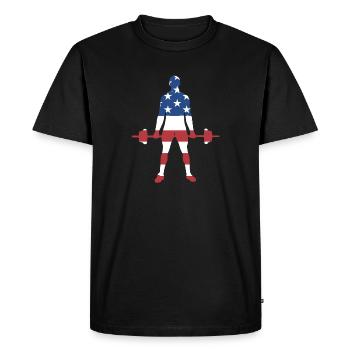 Sport Us Flag Powerlifting - T-shirt Premium bio Homme - noir - Devant - Nico (187cm)