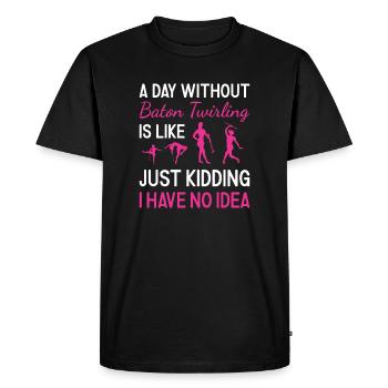 Baton Twirler Une journée sans bâton Twirling - T-shirt Premium bio Homme - noir - Devant - Nico (187cm)