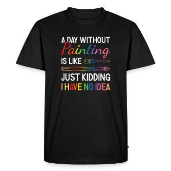 Peintre Une journée sans peinture - T-shirt Premium bio Homme - noir - Devant - Nico (187cm)
