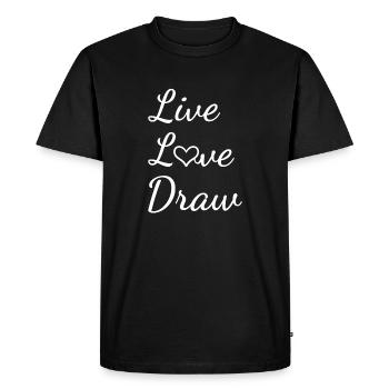 Tiroir Dessin d’amour en direct - T-shirt Premium bio Homme - noir - Devant - Nico (187cm)