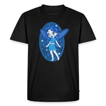 Little Blue Fairy - Men's Premium Organic T-Shirt - black - Front - Nico (187cm)