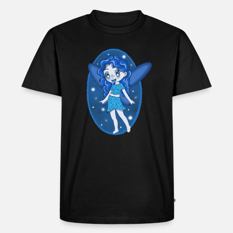 Kleine blaue Fee - Männer Premium Bio T-Shirt - Schwarz