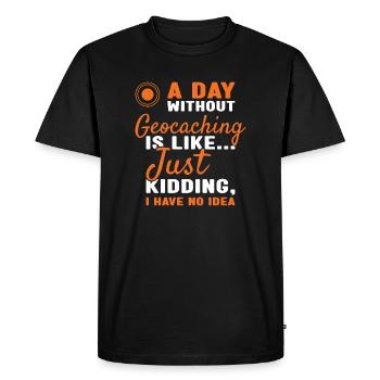 Geocacher Une journée sans géocaching - T-shirt Premium bio Homme - noir - Devant - Nico (187cm)