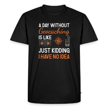 Geocacher Une journée sans géocaching - T-shirt Premium bio Homme - noir - Devant - Nico (187cm)