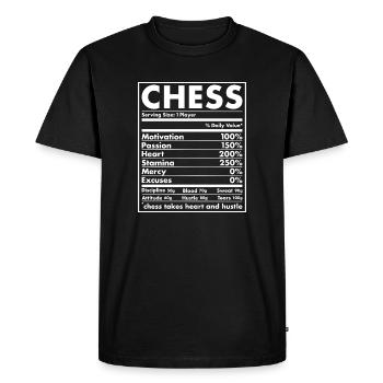 Chess Player Nutrition Chess - Men's Premium Organic T-Shirt - black - Front - Nico (187cm)