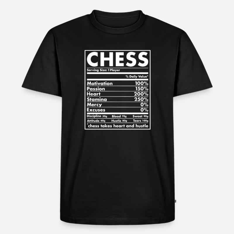 Chess Player Nutrition Chess - Männer Premium Bio T-Shirt - Schwarz