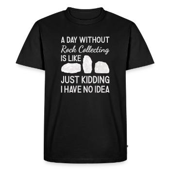 Collectionneur de roches Une journée sans collecte de roches - T-shirt Premium bio Homme - noir - Devant - Nico (187cm)