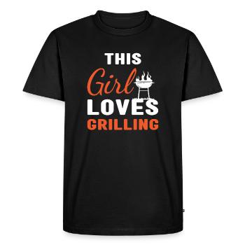 Griller This Girl Loves Grilling - Men's Premium Organic T-Shirt - black - Front - Nico (187cm)