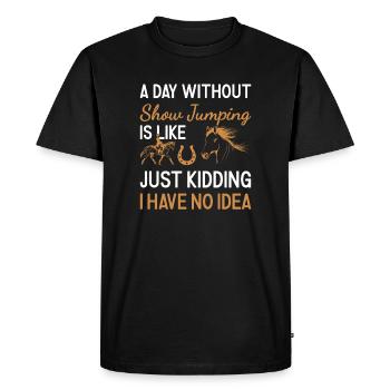 Jumper Une journée sans saut d’obstacles - T-shirt Premium bio Homme - noir - Devant - Nico (187cm)