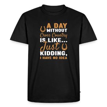 Cavalier Une journée sans cross-country - T-shirt Premium bio Homme - noir - Devant - Nico (187cm)
