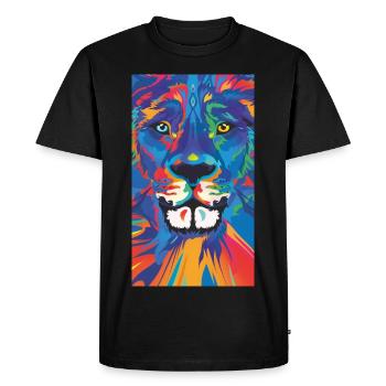 Lion Löwe Leeuw Leon - Men's Premium Organic T-Shirt - black - Front - Nico (187cm)