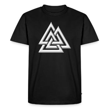 Valknut ,Walknot, nœuds de Wotan, Walhalla, Odin - T-shirt Premium bio Homme - noir - Devant - Nico (187cm)