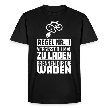 Ebike E-Bike Rider Bike Bike Funny Saying - Men's Premium Organic T-Shirt - black - Front - Nico (187cm)