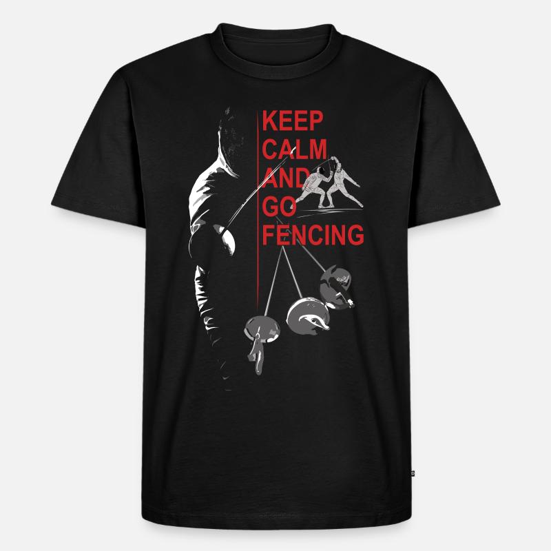 Fechten, Geschenk, Training, Keep Calm - Männer Premium Bio T-Shirt - Schwarz