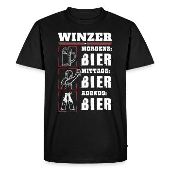 Mon quotidien de vigneron - T-shirt Premium bio Homme - noir - Devant - Nico (187cm)