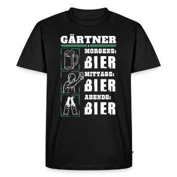 My daily routine as a gardener - Men's Premium Organic T-Shirt - black - Front - Nico (187cm)