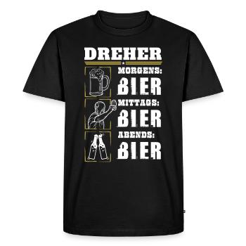 Mon quotidien de tourneur - T-shirt Premium bio Homme - noir - Devant - Nico (187cm)