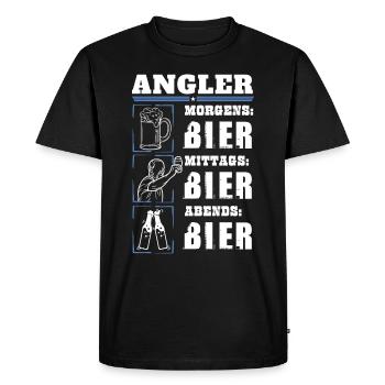 Mon quotidien de pêcheur - T-shirt Premium bio Homme - noir - Devant - Nico (187cm)