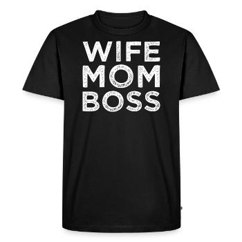 Wife Mom Boss Wife Mother Boss - Men's Premium Organic T-Shirt - black - Front - Nico (187cm)