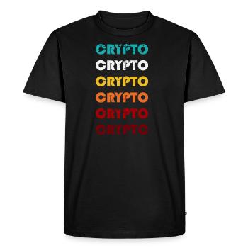 Crypto Currency - Men's Premium Organic T-Shirt - black - Front - Nico (187cm)