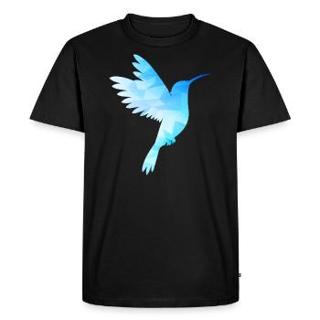 Colibri blanc bleu oiseau faible vol exotique - T-shirt Premium bio Homme - noir - Devant - Nico (187cm)