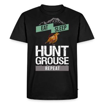 Collared Chicken Bird Grouse Hunting Chicken Hunter - Men's Premium Organic T-Shirt - black - Front - Nico (187cm)