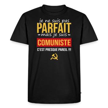 communiste homme parfait perfection ouvrier - T-shirt Premium bio Homme - noir - Devant - Nico (187cm)