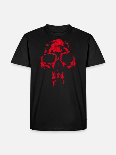 Skull - Neanderthal RED - Men's Premium Organic T-Shirt - black