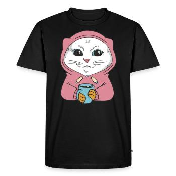 Blanc Main Coon Cat Cat Outfit pour - T-shirt Premium bio Homme - noir - Devant - Nico (187cm)