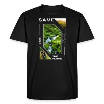 Save the planet (manga) - T-shirt Premium bio Homme - noir - Devant - Nico (187cm)