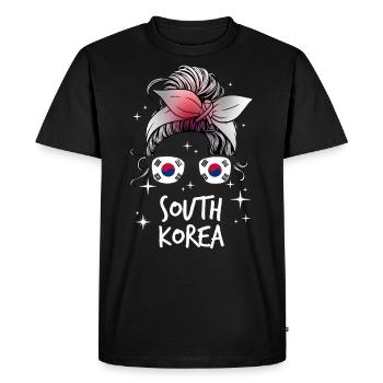 South Korea - Men's Premium Organic T-Shirt - black - Front - Nico (187cm)