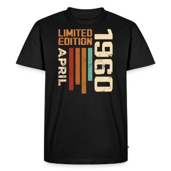 Born In April 1960 Birthday Gift 1960 Retro - Men's Premium Organic T-Shirt - black - Front - Nico (187cm)