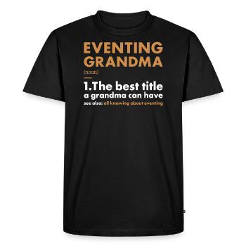Rider Grandma Definition Eventing - Men's Premium Organic T-Shirt - black - Front - Nico (187cm)