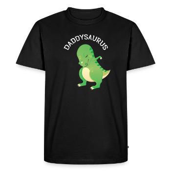 Dabbing Daddysaurus - Cool Dinosaur T-Rex Design - Men's Premium Organic T-Shirt - black - Front - Nico (187cm)