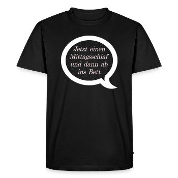 La sieste et le lit - T-shirt Premium bio Homme - noir - Devant - Nico (187cm)