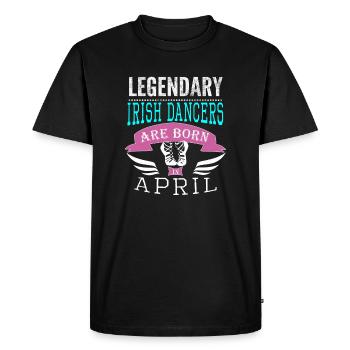 Des danseurs irlandais légendaires sont nés en avril - T-shirt Premium bio Homme - noir - Devant - Nico (187cm)