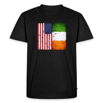 Design cadeau rétro irlandais américain - T-shirt Premium bio Homme - noir - Devant - Nico (187cm)