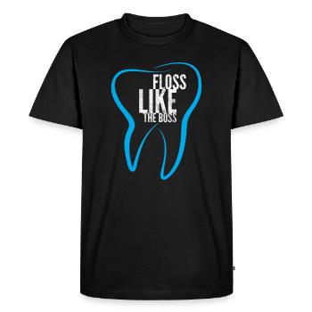Soie drôle comme une conception de patron pour les dentistes - T-shirt Premium bio Homme - noir - Devant - Nico (187cm)