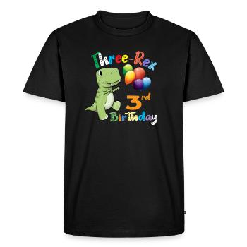 Trois Rex dinosaure 3e anniversaire cadeau Design - T-shirt Premium bio Homme - noir - Devant - Nico (187cm)
