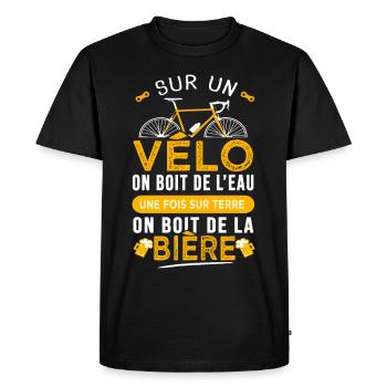 Cycliste vélo Humour passion velo - T-shirt Premium bio Homme - noir - Devant - Nico (187cm)