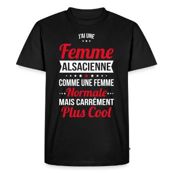 J'ai une femme Alsacienne plus cool - T-shirt Premium bio Homme - noir - Devant - Nico (187cm)