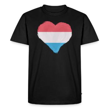 Drapeau luxembourgeois Drapeau luxembourgeois Accueil - T-shirt Premium bio Homme - noir - Devant - Nico (187cm)