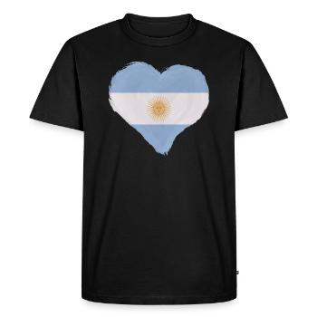 Drapeau de l’Argentine Amérique du Sud Drapeau argentin - T-shirt Premium bio Homme - noir - Devant - Nico (187cm)