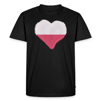 Poland Flag Used Look Polska Polish Flag - Men's Premium Organic T-Shirt - black - Front - Nico (187cm)