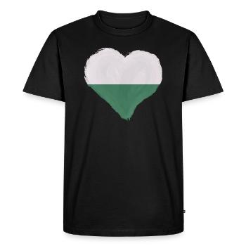 Drapeau de Saxe Drapeau saxon Ossi Holiday SN - T-shirt Premium bio Homme - noir - Devant - Nico (187cm)