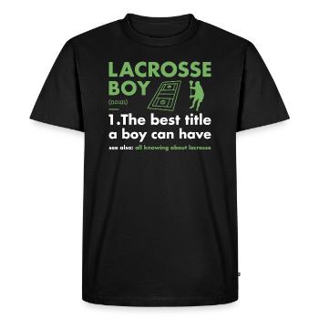 Sport Boy Définition Lacrosse - T-shirt Premium bio Homme - noir - Devant - Nico (187cm)